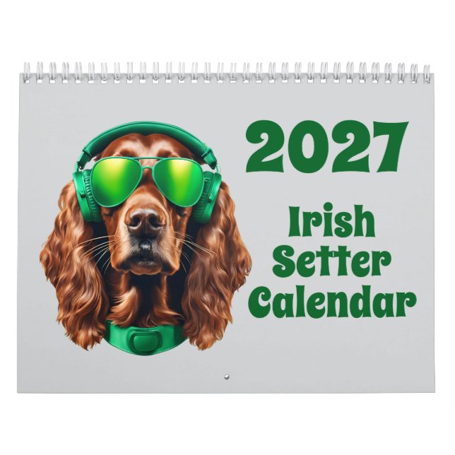 2027 Irischer Setter-Hundekalender Kalender (Titelbild)