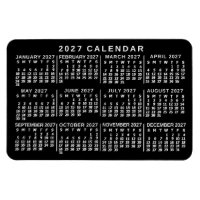 2027 Jahresmonatskalender Klassisch Schwarz und We
