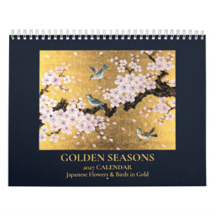 2027 Japanischer Kunst-Wandkalender   Goldene Jahr Kalender