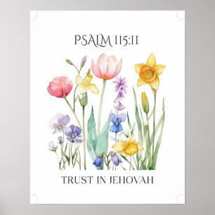 2027 JW-Jahres-Text mit Frühlingsblumen Psalm 115, Poster