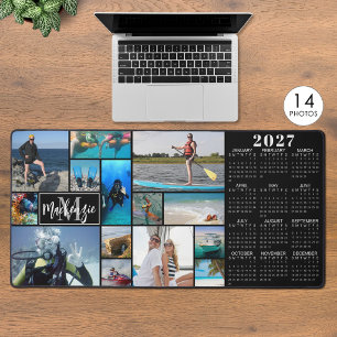 2027 Kalender 14 Fotos Monogramm Name Benutzerdefi Schreibtischunterlage