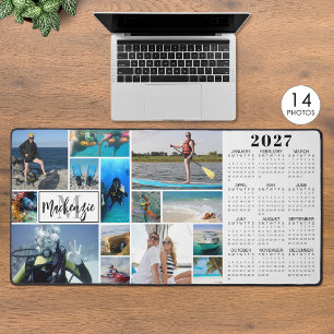2027 Kalender 14 Fotos Monogramm Name Benutzerdefi Schreibtischunterlage