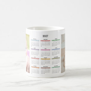 2027 Kalender 2 Fotos einfaches modernes jährliche Kaffeetasse