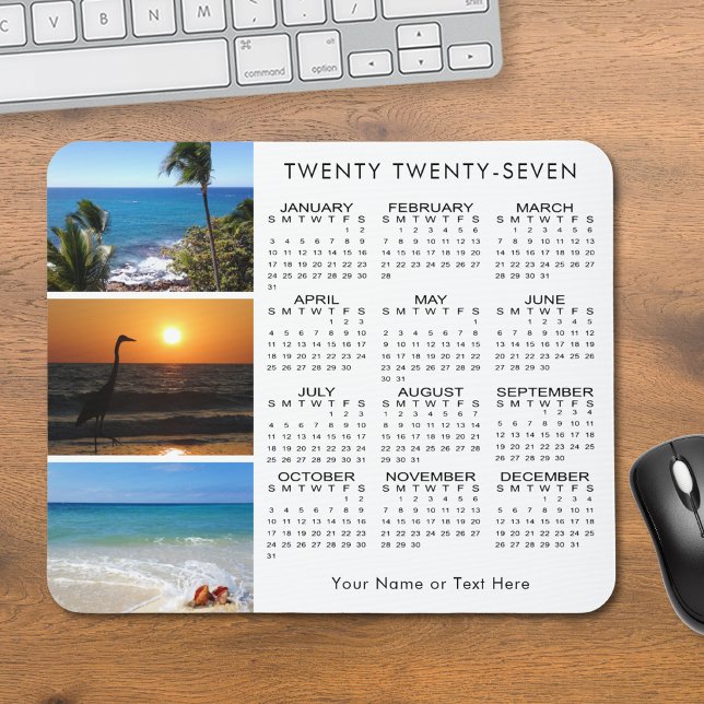 2027 Kalender 3 Foto Personalisierte Benutzerdefin Mousepad (Von Creator hochgeladen)