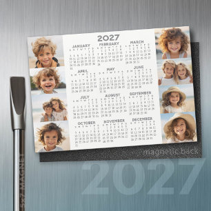 2027 Kalender - 8 Fotos - Basic Grey Weiß Magnet
