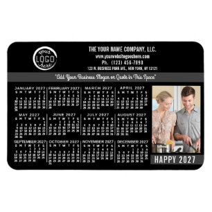 2027 Kalender benutzerdefiniertes Geschäftslogo Na Magnet