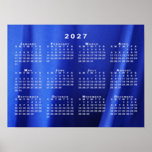 2027 Kalender Blau Abstraktes Foto Template Poster