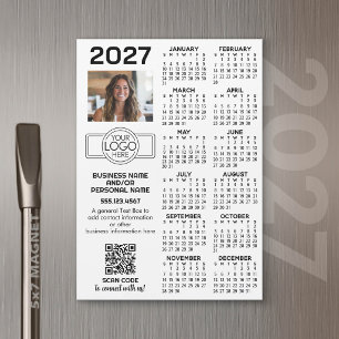 2027 Kalender Büro Logo, QR-Code, Foto und mehr Magnetkarte