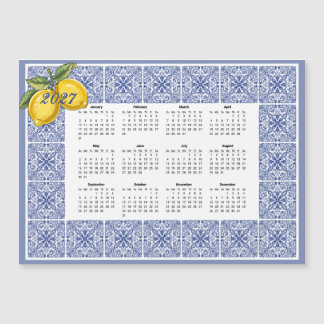 2027 Kalender Dolce Vita Italienische Fliesen und Magneteinladung