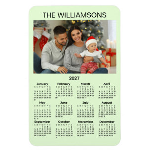 2027 Kalender Familienfoto Name Flexibler Magnet