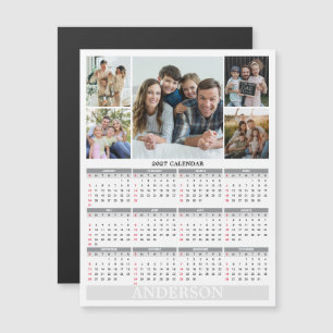 2027 Kalender - Familienfotos Magnetkarte