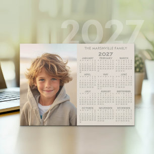 2027 Kalender - Foto-Jahresansicht Modern Feiertagskarte