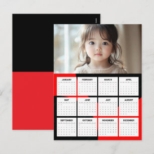 2027 Kalender Foto Jahresansicht Modern Minimalist Feiertagspostkarte