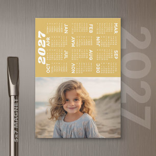 2027 Kalender: Foto Minimalistischer Moderner Magn Magnetkarte