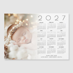 2027 Kalender Foto-Overlay Baby Frohes Neues Jahr Magnetkarte