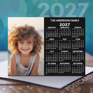 2027 Kalender - Foto Volljahresansicht Modern Postkarte