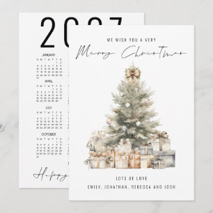 2027 Kalender Frohe Weihnachten Baum