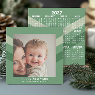 2027 Kalender Frohes Neues Jahr - Retro Streifen Feiertagskarte