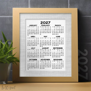 2027 Kalender - ganzjähriger vertikaler Überblick Fotodruck