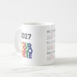 2027 Kalender Geschäft Logo Firmenbüro Geschenk Kaffeetasse