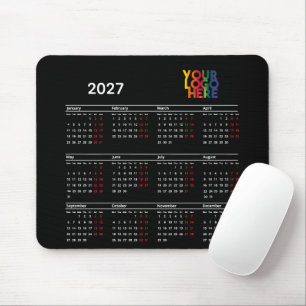 2027 Kalender Geschäft Logo Firmenbüro Mousepad