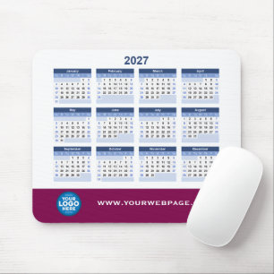 2027 Kalender Geschäft Logo Mauspad