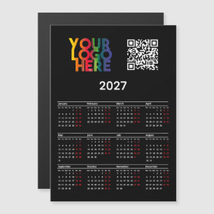 2027 Kalender Geschäft Logo QR Code Magnetkarte