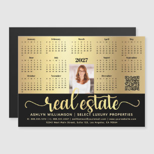 2027 Kalender Gold Immobilien QR-Code Magnet