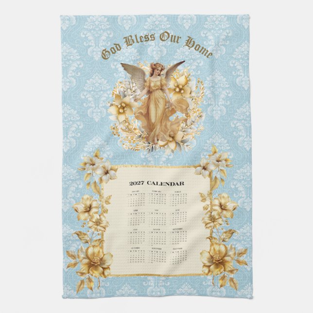 2027 Kalender Handtuch Hübscher Schutzengel  (Vertikal)