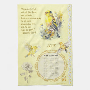 2027 Kalender Handtuch Stieglitz Vertraue auf den