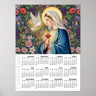 2027 Kalender, Heiliges Herz Mariä / Andacht Poster