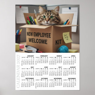 2027 Kalender, HR / Neuer Mitarbeiter - Büro-Spaßk Poster