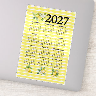 2027 Kalender italienischer Stil Zitronen gelbe St Aufkleber