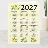 2027 Kalender italienischer Stil Zitronen gelbe St