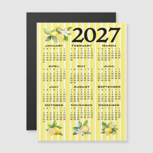 2027 Kalender italienischer Stil Zitronen gelbe St Magneteinladung