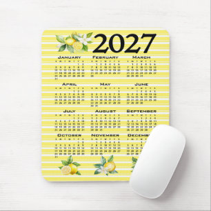 2027 Kalender italienischer Stil Zitronen gelbe St Mousepad
