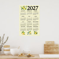2027 Kalender italienischer Stil Zitronen gelbe St