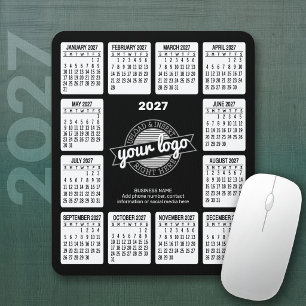 2027 Kalender Logo Kontaktinformationen Schwarz We Mousepad