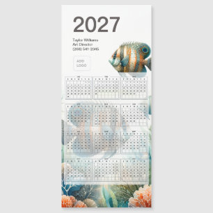2027 Kalender-Logo-Magnetkarte mit tropischen Fisc Magnetkarte