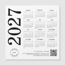 2027 Kalender Logo QR Code Schwarz-Weiß Geschäft