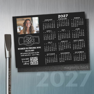 2027 Kalender MAGNET - Logo, QR-Code, Foto SCHWARZ