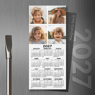 2027 Kalender mit 4-Foto-Collage - Moderner Magnet