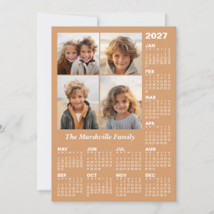 2027 Kalender mit 4 Fotos - Soft Pastel Feiertagskarte