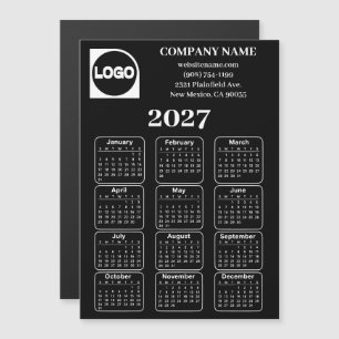 2027 Kalender mit benutzerdefiniertem Firmennamen Magnetkarte