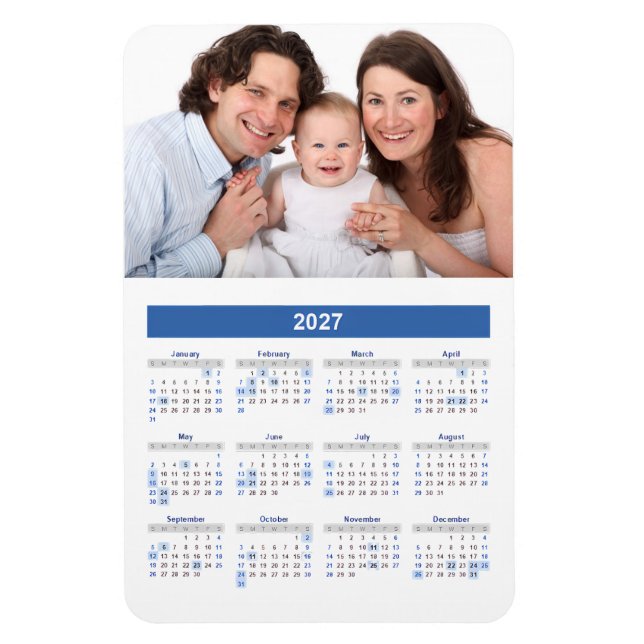 2027 Kalender mit benutzerdefiniertem Foto-Magnet Magnet (Vertikal)