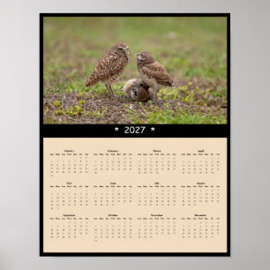 2027 Kalender mit Erdbohr-Eule - Furchtloser Geist Poster