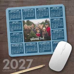 2027 Kalender mit Foto in der Mitte Mousepad