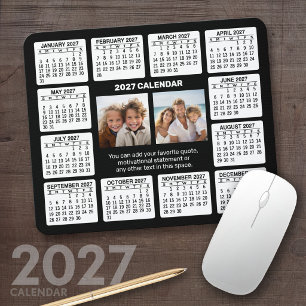 2027 Kalender mit Foto in der Mitte Mousepad