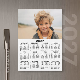 2027 Kalender mit Foto - Jahresansicht Magnetkarte