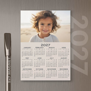 2027 Kalender mit Foto - Jahresansicht Magnetkarte